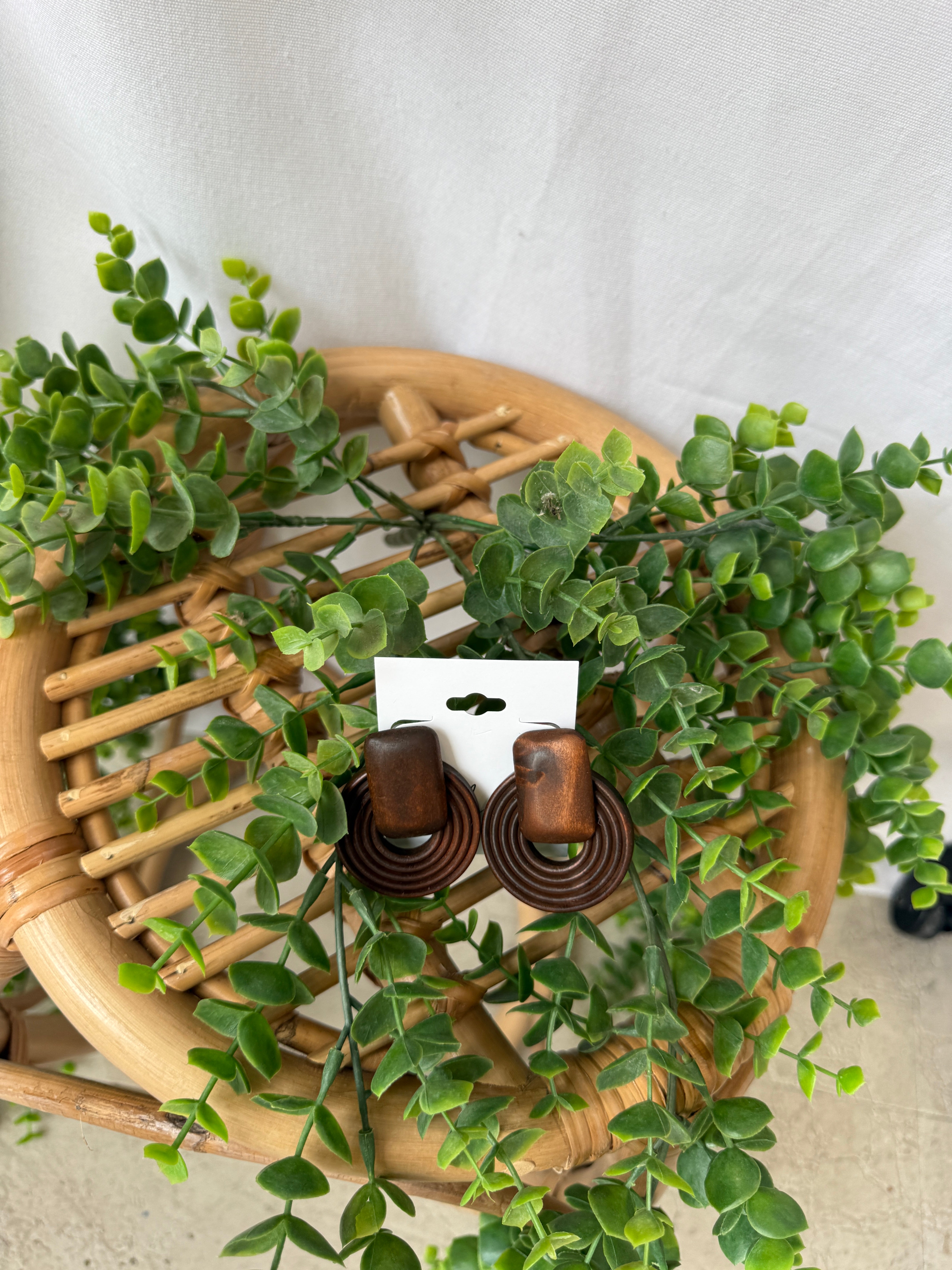 Dark Wood Earrings-Earrings-fame-The Silo Boutique, Women's Fashion Boutique Located in Warren and Grand Forks North Dakota