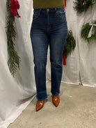 Risen Medium Dark Straight Jeans-Jeans-risen-The Silo Boutique, Women's Fashion Boutique Located in Warren and Grand Forks North Dakota