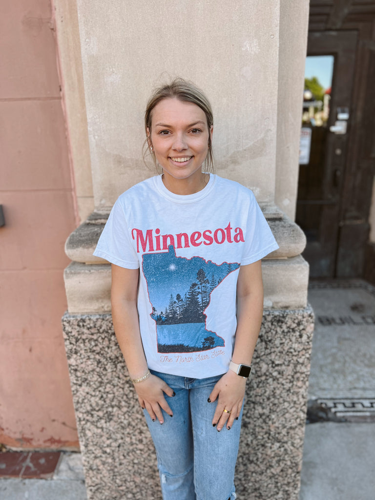 Minnesota Soft Wash Tee-Graphic Tees-benie-The Silo Boutique, Women's Fashion Boutique Located in Warren and Grand Forks North Dakota