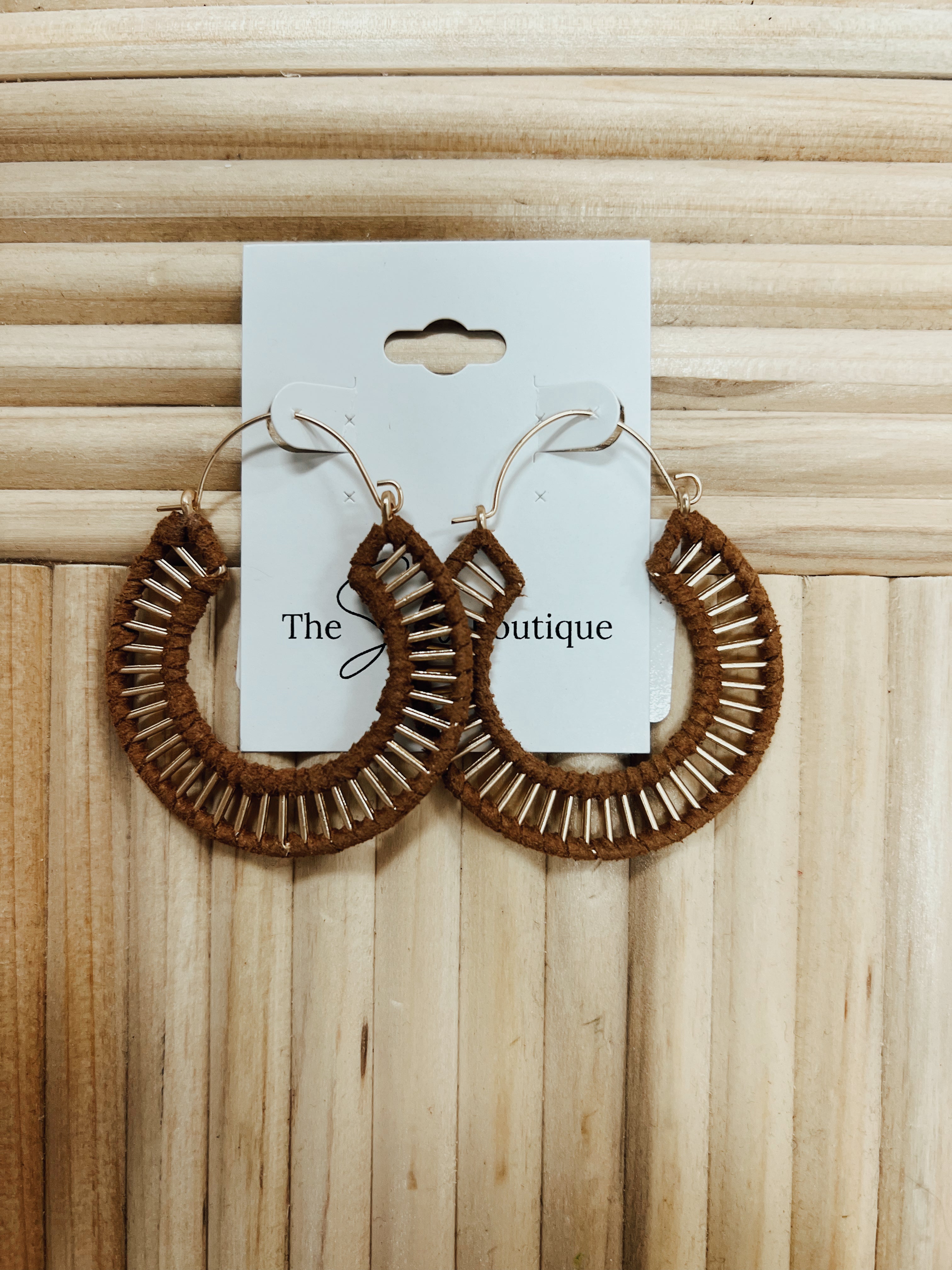 Suede Wrap Hoop Earrings-earrings-Fame-The Silo Boutique, Women's Fashion Boutique Located in Warren and Grand Forks North Dakota