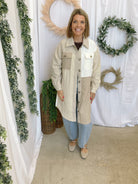 Ivory and Oatmeal Color Block Jacket-Sweaters-mystree-The Silo Boutique, Women's Fashion Boutique Located in Warren and Grand Forks North Dakota