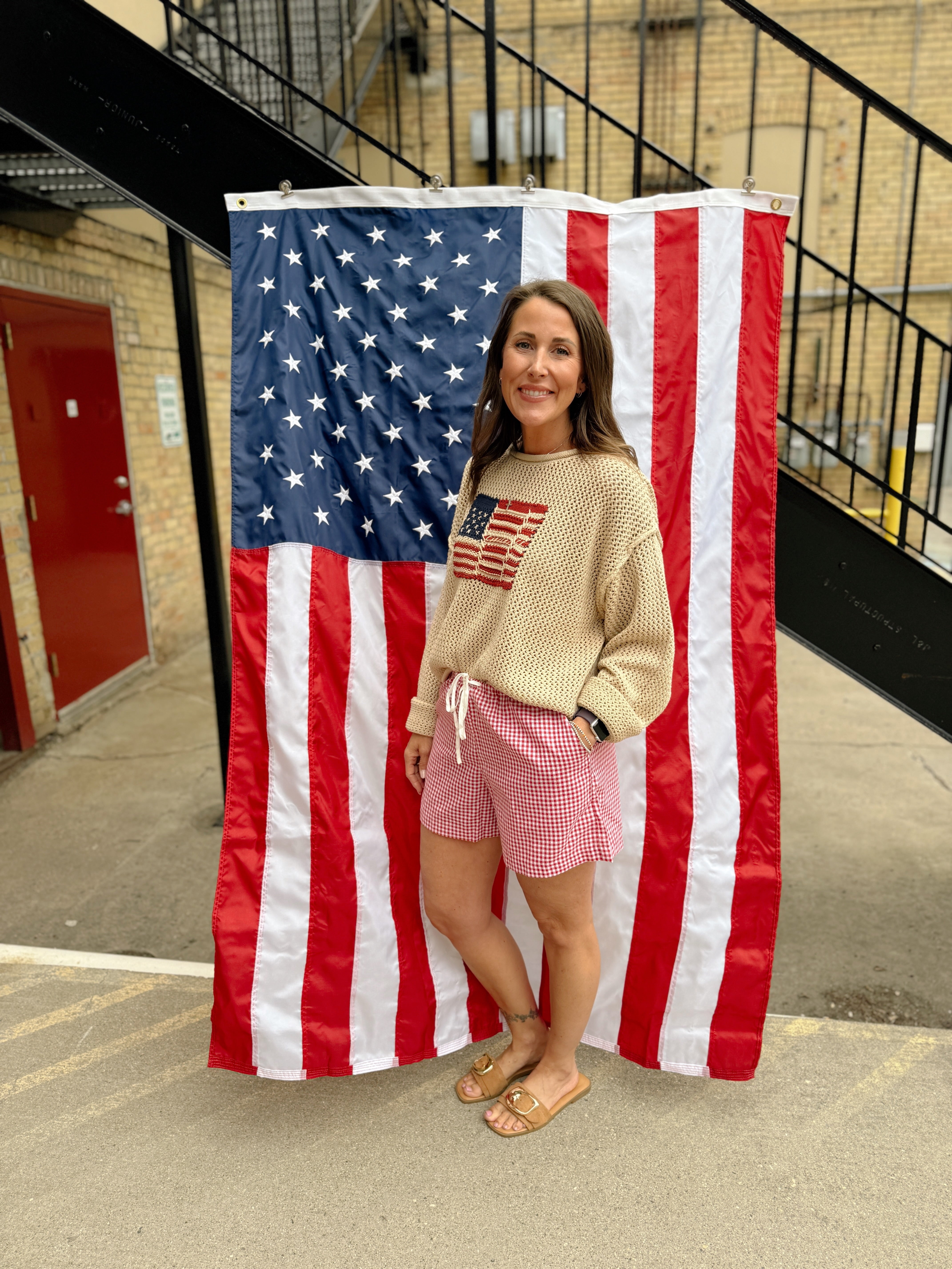 Red White and Gingham Shorts-Shorts-wishlist-The Silo Boutique, Women's Fashion Boutique Located in Warren and Grand Forks North Dakota