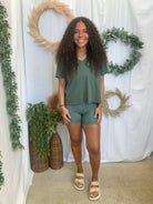 Mono B Venice Biker Short-Pine-Shorts-mono b-The Silo Boutique, Women's Fashion Boutique Located in Warren and Grand Forks North Dakota
