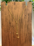 Double Heart Drop Necklace-Necklaces-Dallas Market-The Silo Boutique, Women's Fashion Boutique Located in Warren and Grand Forks North Dakota