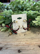 Red Plaid Hoop Earrings-Earrings-2unic-The Silo Boutique, Women's Fashion Boutique Located in Warren and Grand Forks North Dakota