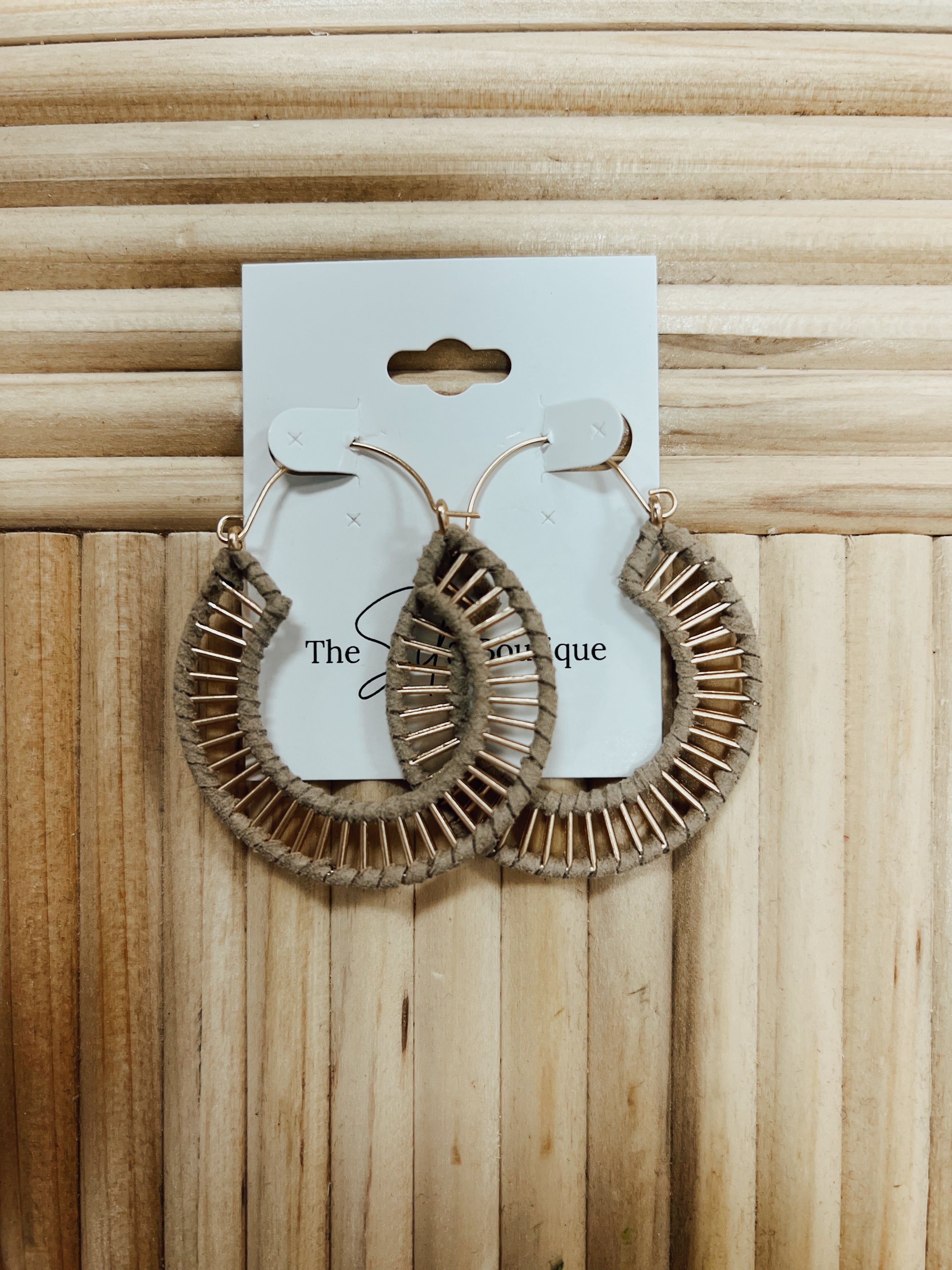 Suede Wrap Hoop Earrings-earrings-Fame-The Silo Boutique, Women's Fashion Boutique Located in Warren and Grand Forks North Dakota