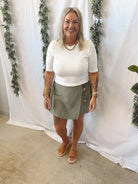 Spruce Linen Skirt-Skirts-be cool-The Silo Boutique, Women's Fashion Boutique Located in Warren and Grand Forks North Dakota