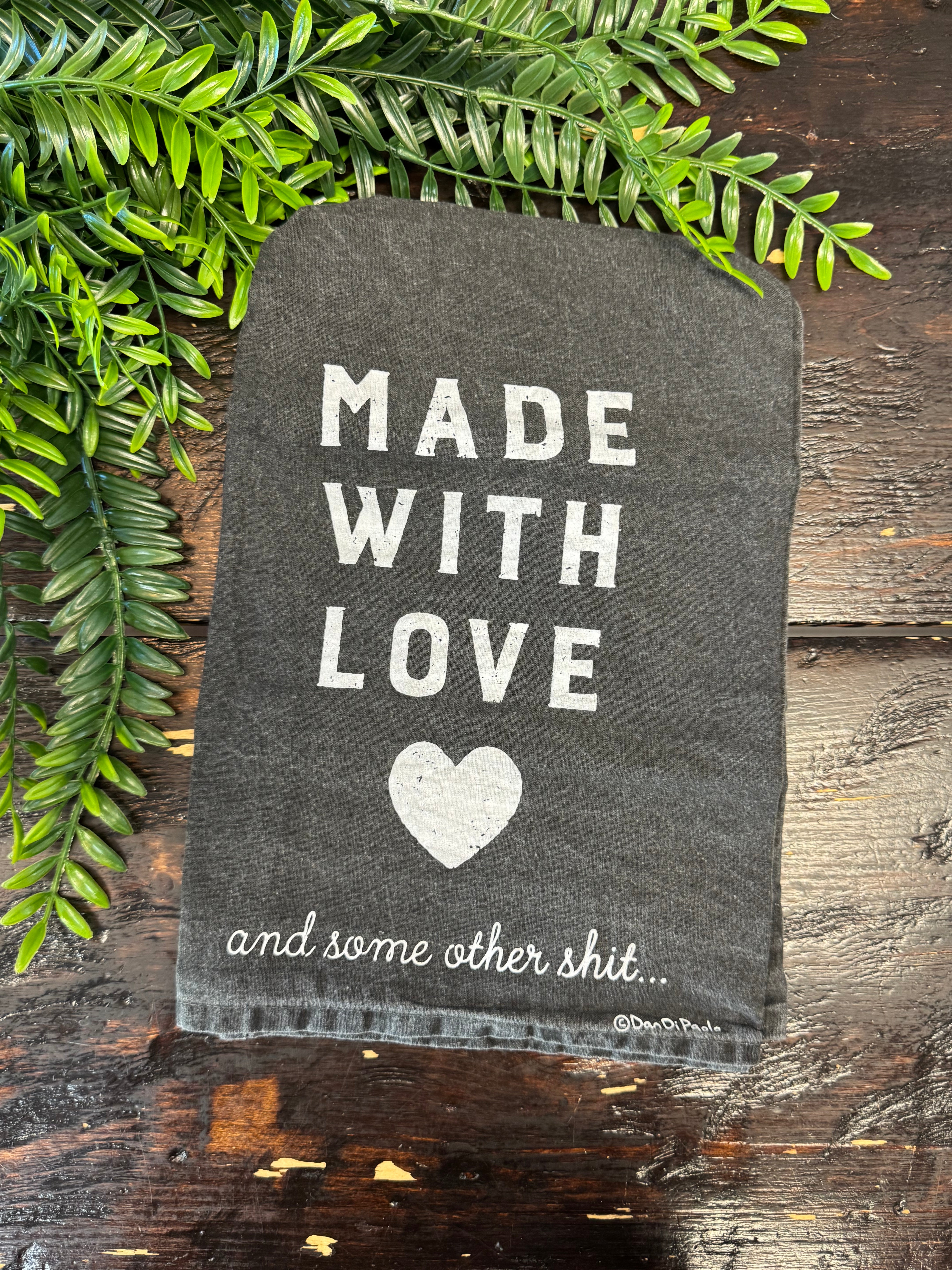 Made With Love Tea Towel-Tea Towels-primitives-The Silo Boutique, Women's Fashion Boutique Located in Warren and Grand Forks North Dakota