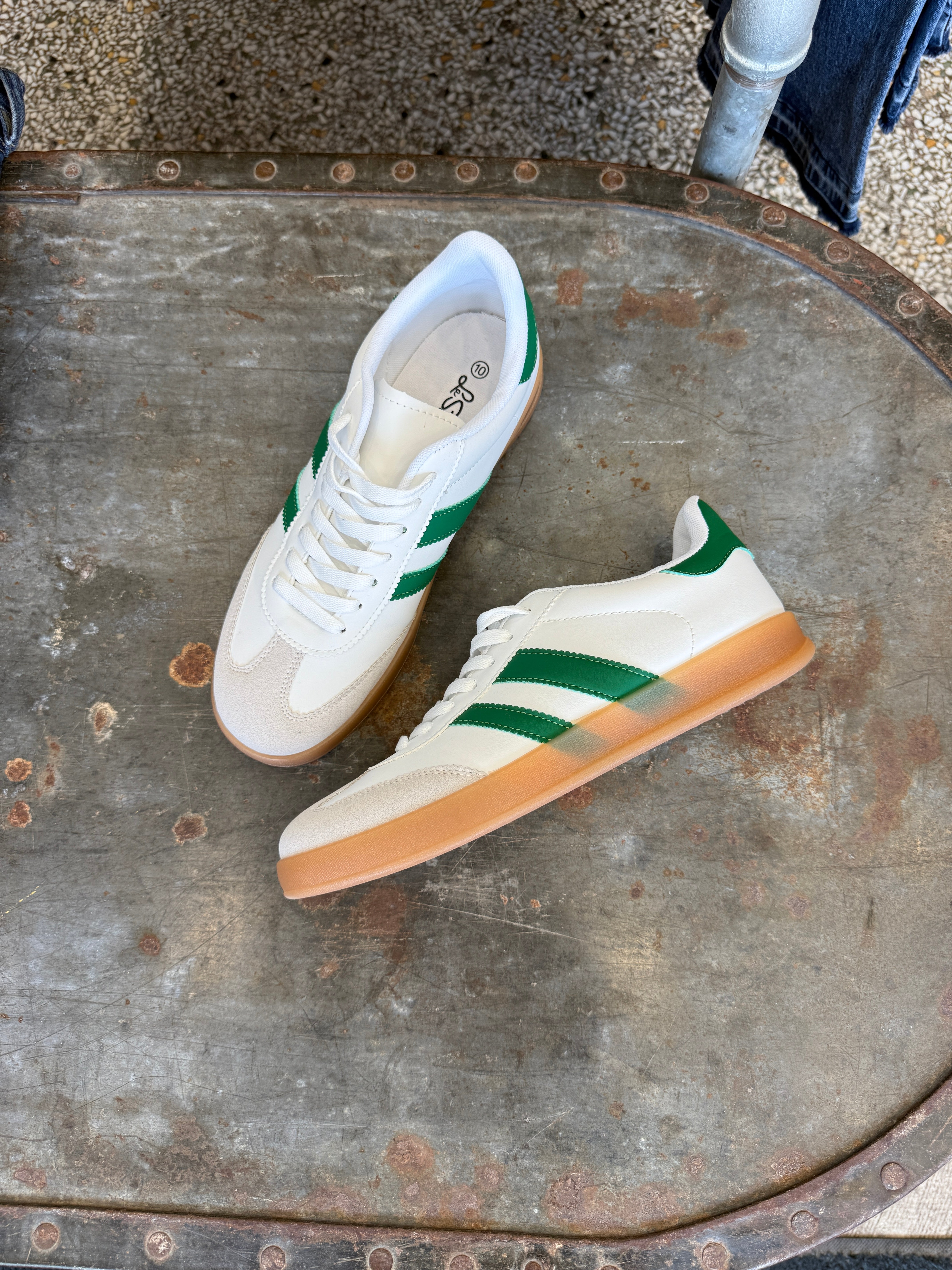 Green Stripe Deer Sneakers-Sneakers-Forever Link-The Silo Boutique, Women's Fashion Boutique Located in Warren and Grand Forks North Dakota