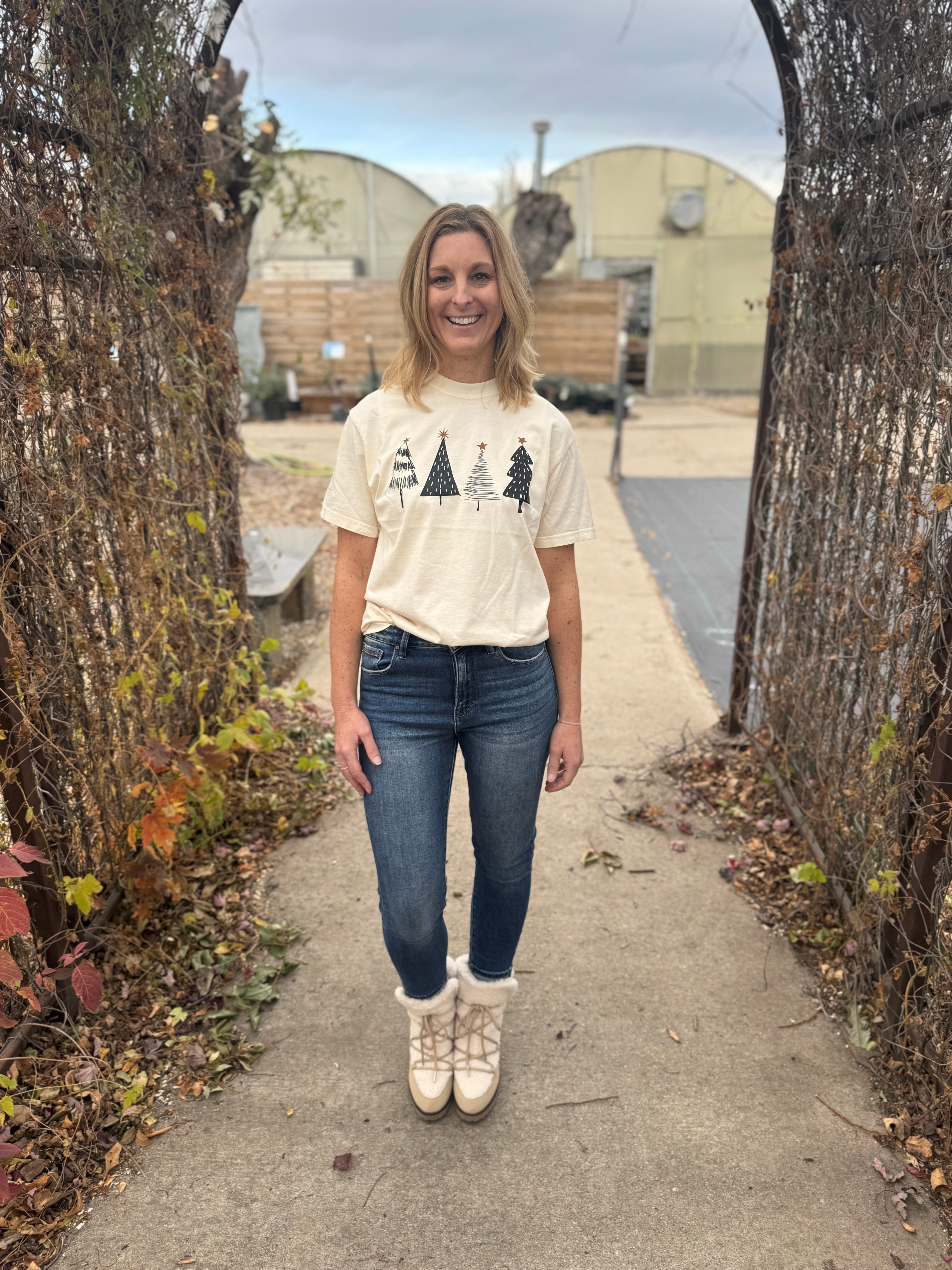 Minimalist Christmas Trees Graphic Tee-Final Sale-Graphic Tees-refinery-The Silo Boutique, Women's Fashion Boutique Located in Warren and Grand Forks North Dakota