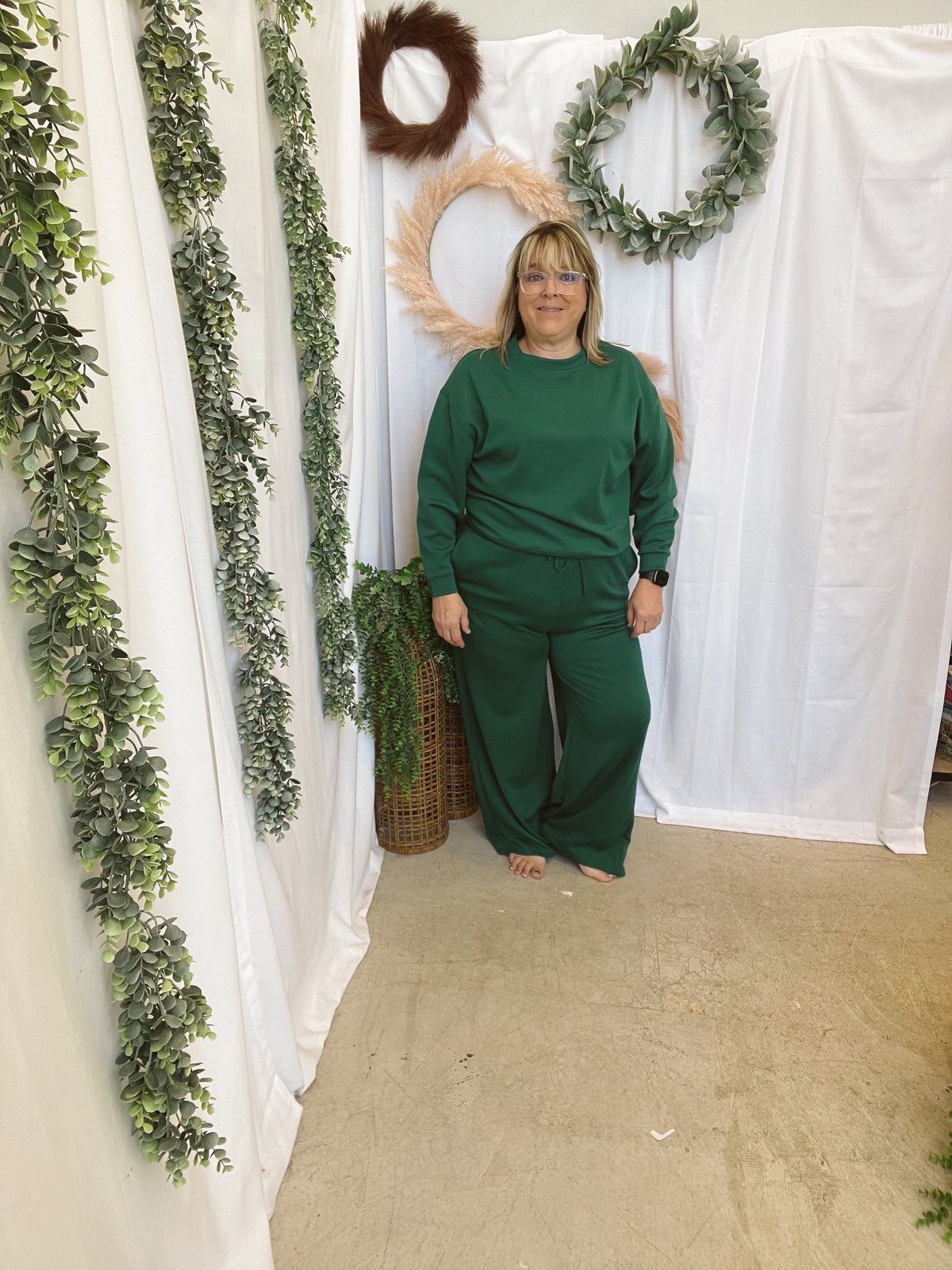 Maggie Scuba Set-Hunter Green-Outfit Sets-Zenana-The Silo Boutique, Women's Fashion Boutique Located in Warren and Grand Forks North Dakota