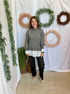 Skies Twofer Sweater-Charcoal-Sweaters-skies are blue-The Silo Boutique, Women's Fashion Boutique Located in Warren and Grand Forks North Dakota