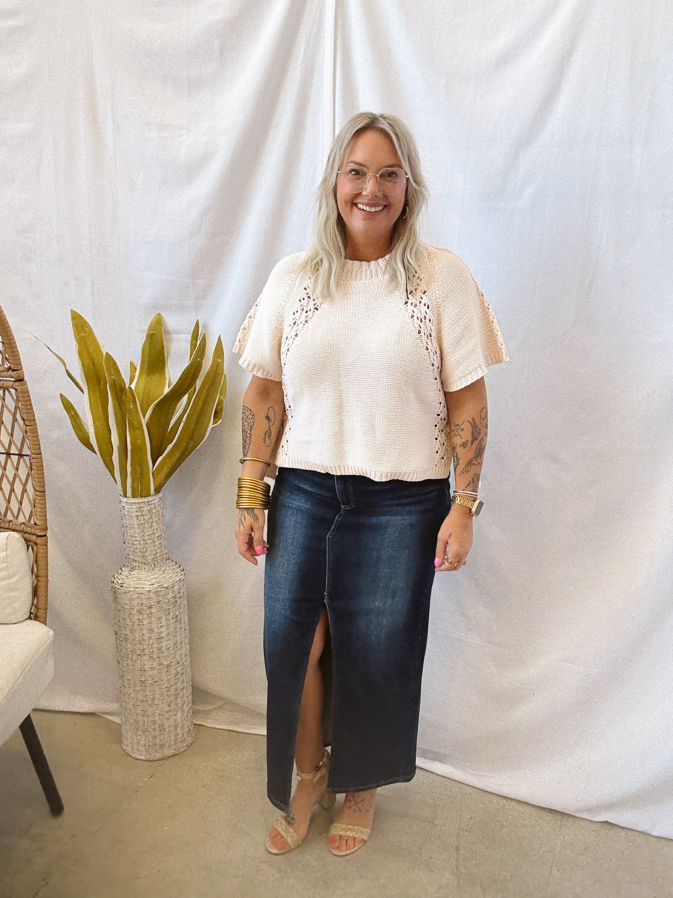 Risen Dark Wash Skirt-Skirts-risen-The Silo Boutique, Women's Fashion Boutique Located in Warren and Grand Forks North Dakota