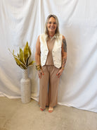 Ecru Denim Vest-vests-entro-The Silo Boutique, Women's Fashion Boutique Located in Warren and Grand Forks North Dakota