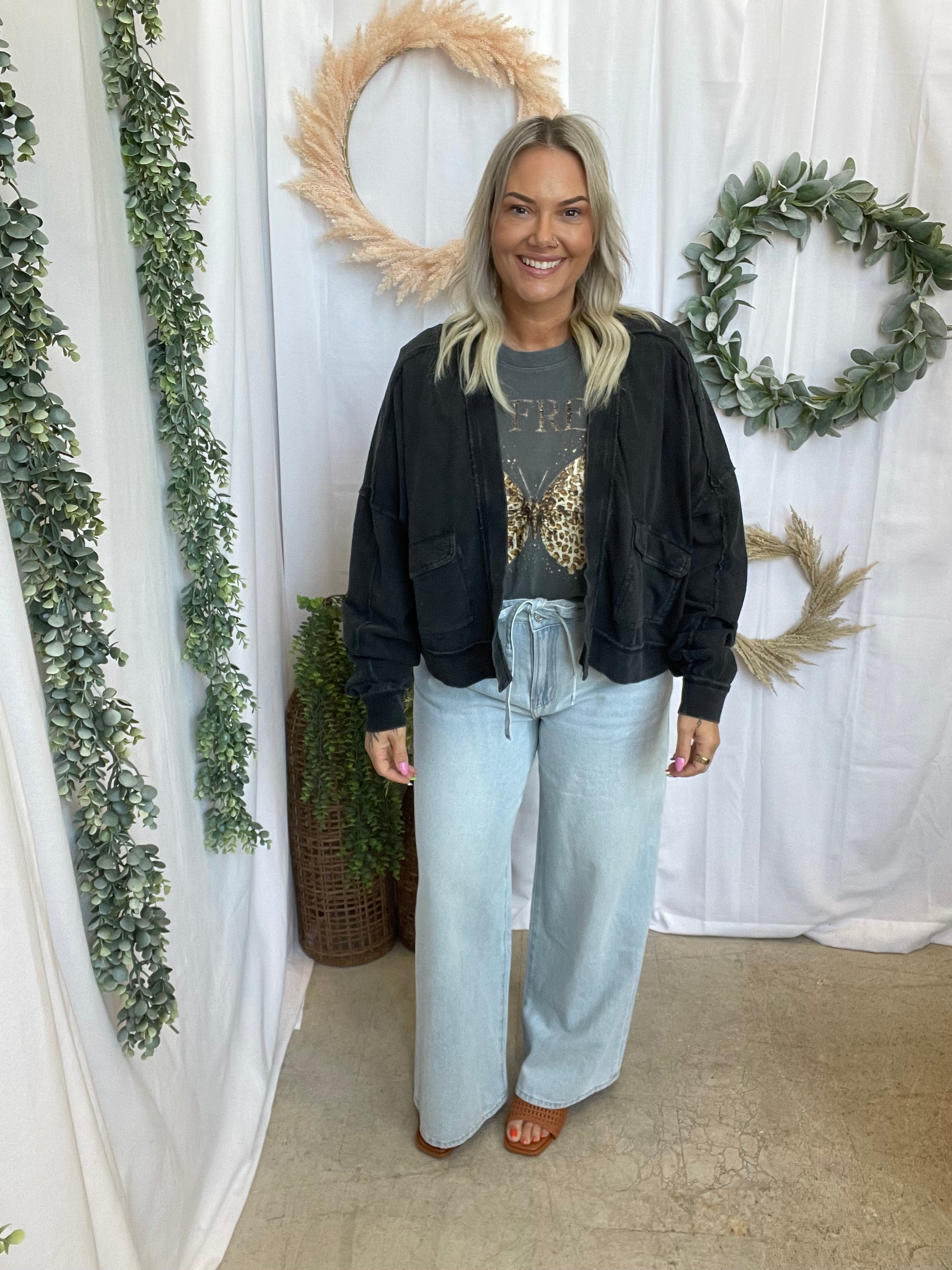 Solstice Black Wash Cardigan-Cardigans-mono b-The Silo Boutique, Women's Fashion Boutique Located in Warren and Grand Forks North Dakota
