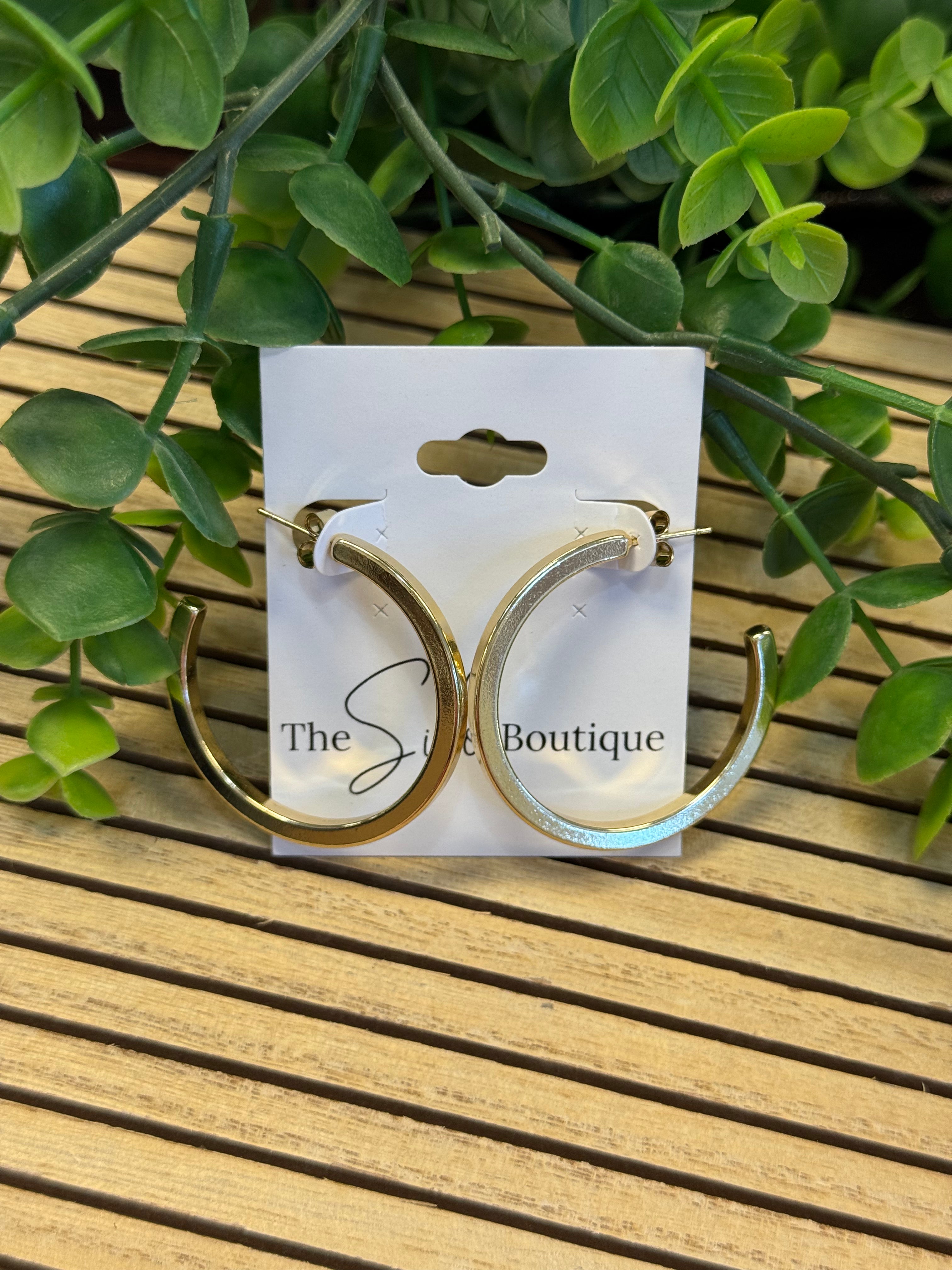 Trina Gold Hoop Earrings-Earrings-Dallas Market-The Silo Boutique, Women's Fashion Boutique Located in Warren and Grand Forks North Dakota