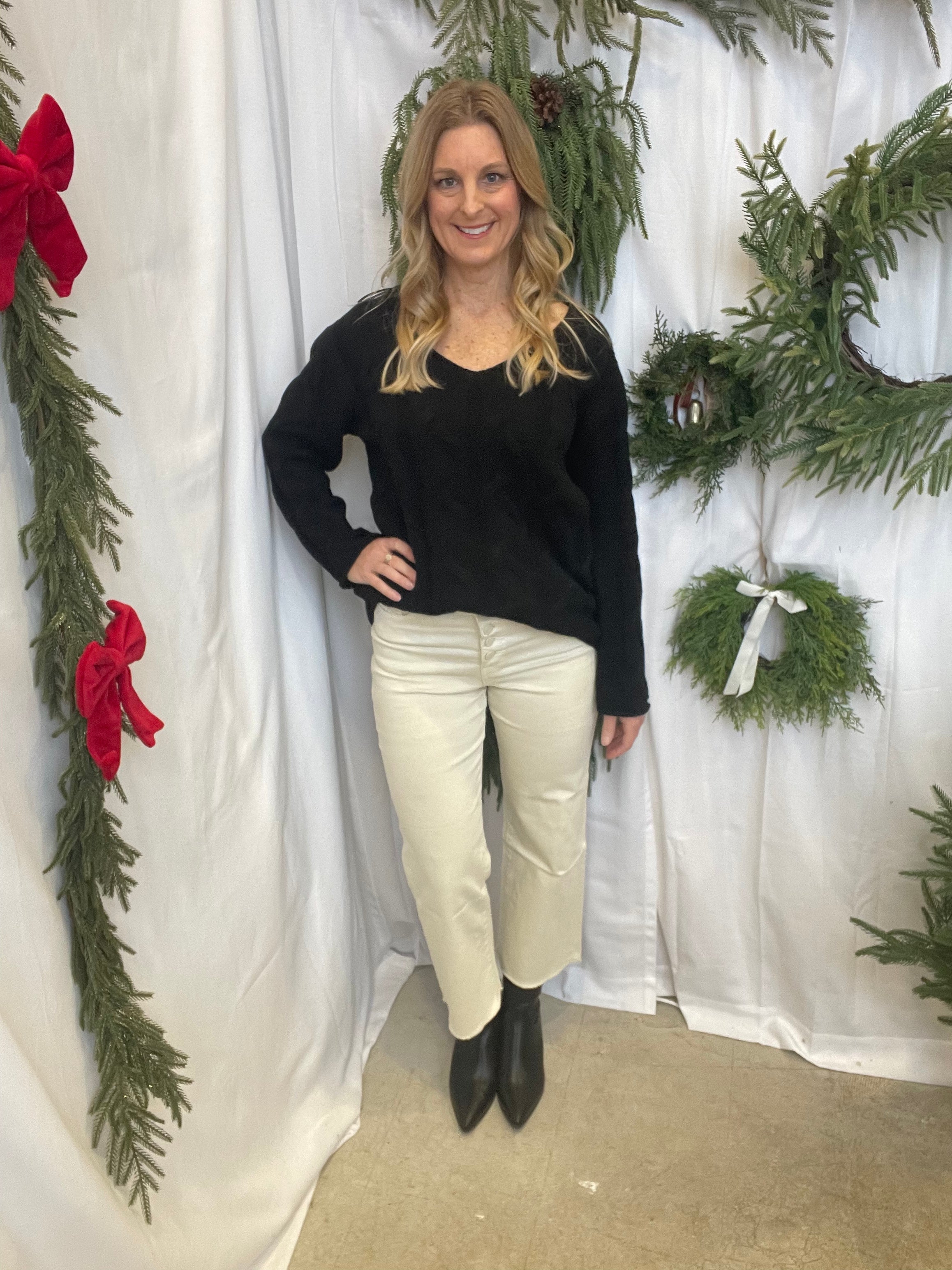 Carey Cable Knit V Neck Sweater-Sweaters-hyfve-The Silo Boutique, Women's Fashion Boutique Located in Warren and Grand Forks North Dakota