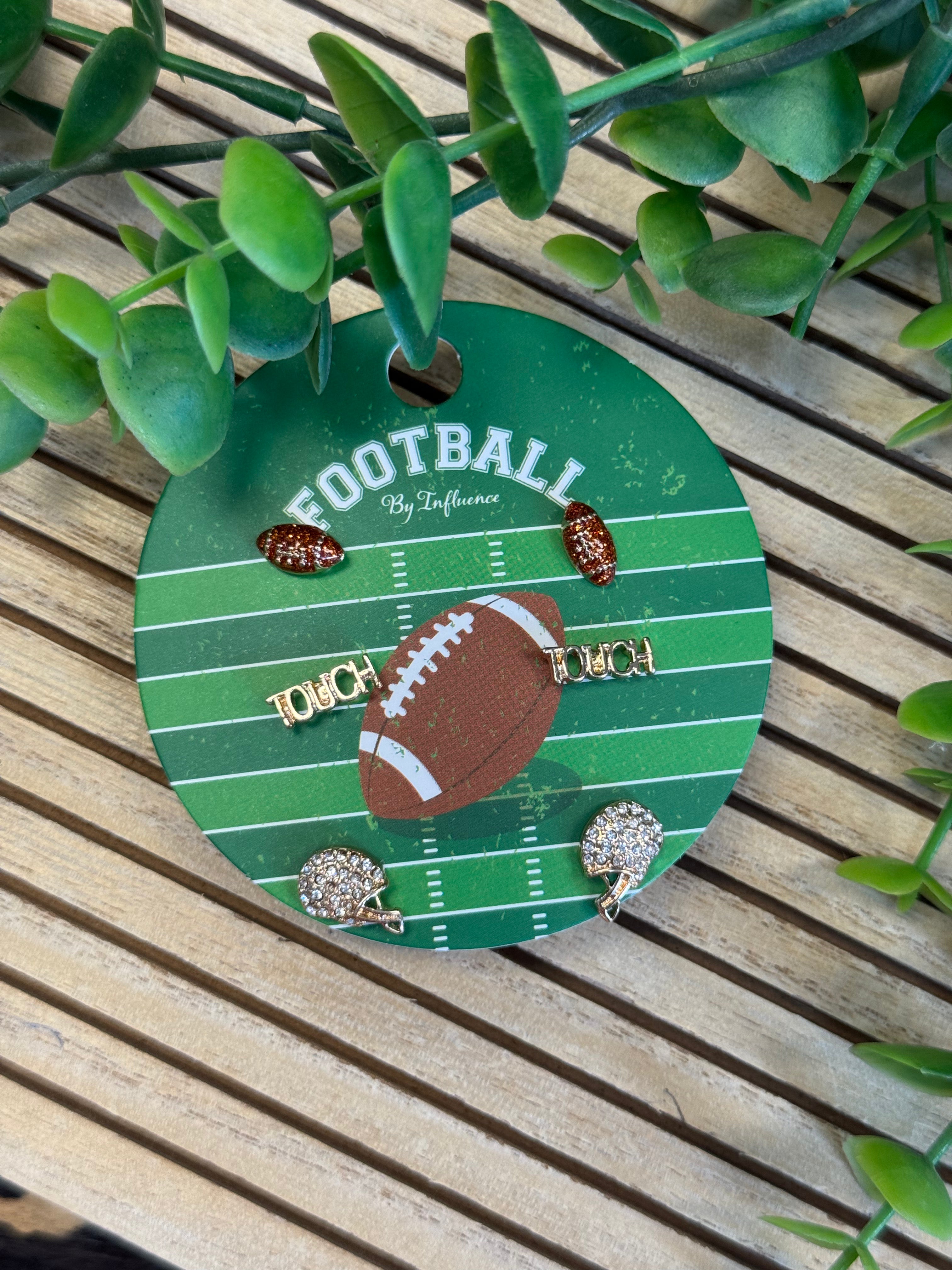 Football Stud Set - Touchdown-Earrings-Dallas Market-The Silo Boutique, Women's Fashion Boutique Located in Warren and Grand Forks North Dakota