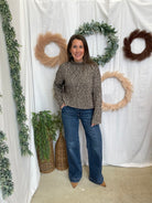 Muse Roll Hemming Sweater-Charcoal-Sweaters-miou muse-The Silo Boutique, Women's Fashion Boutique Located in Warren and Grand Forks North Dakota