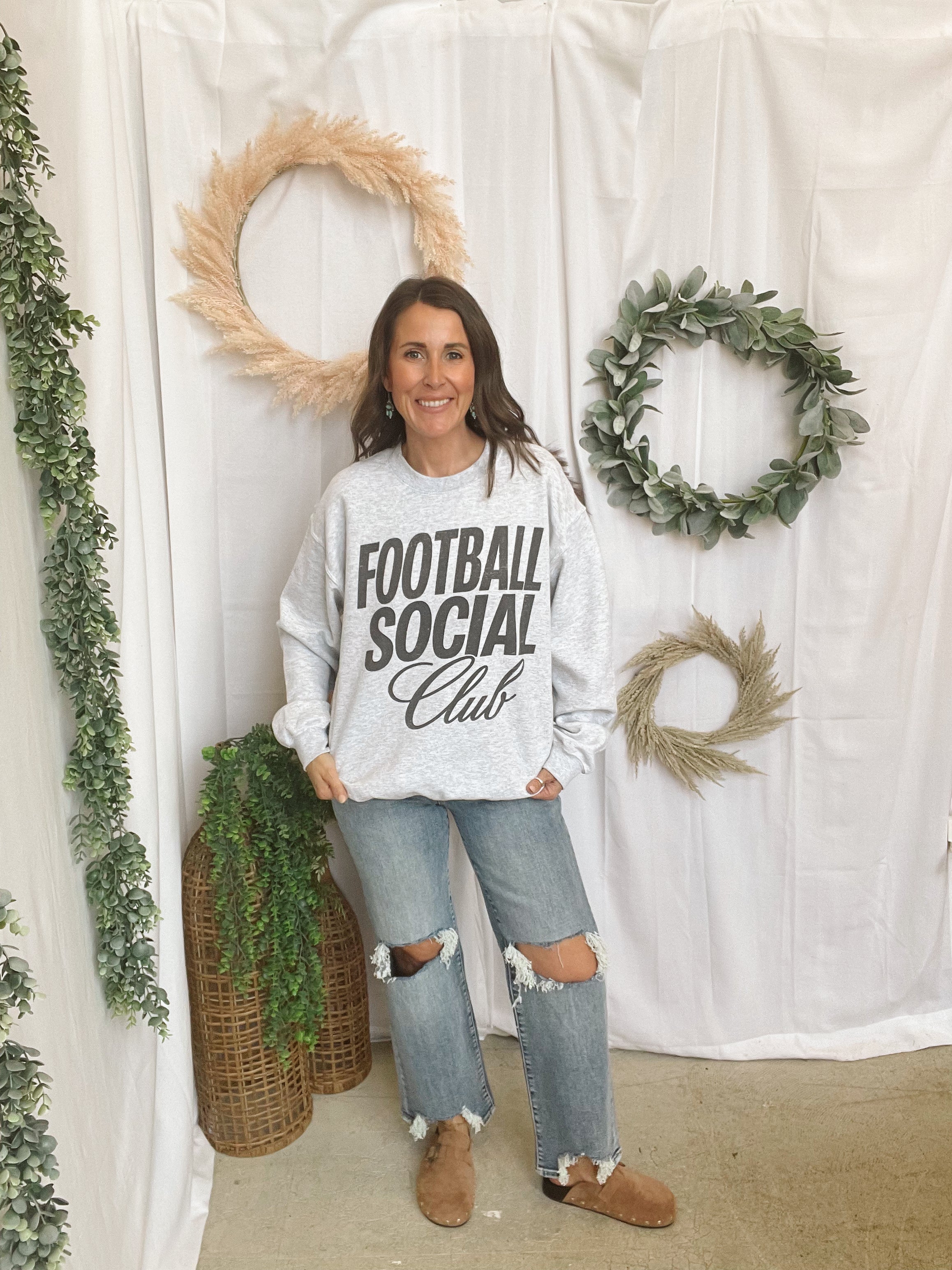 Football Social Club Sweatshirt-Sweatshirts-weekender-The Silo Boutique, Women's Fashion Boutique Located in Warren and Grand Forks North Dakota