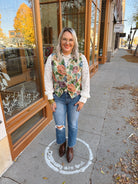 Floral Textured Vest-Vests-amy-The Silo Boutique, Women's Fashion Boutique Located in Warren and Grand Forks North Dakota