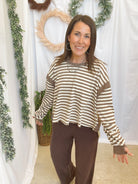 Talia Open Back Sweatshirt-Mocha-sweashirts-hyfve-The Silo Boutique, Women's Fashion Boutique Located in Warren and Grand Forks North Dakota