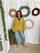 Mel Mustard Marled Cardigan-Cardigans-cotierra-The Silo Boutique, Women's Fashion Boutique Located in Warren and Grand Forks North Dakota