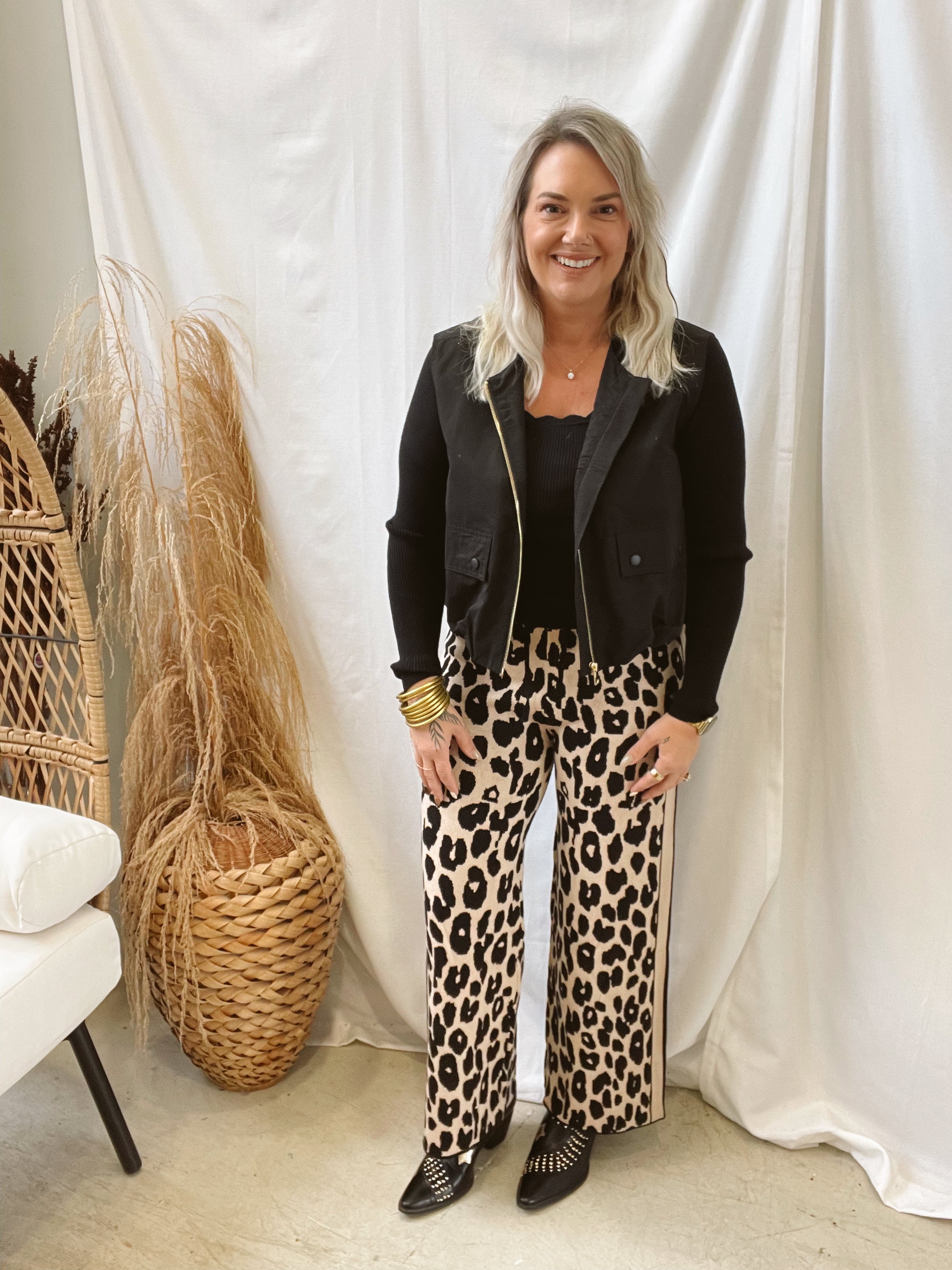 Wide Leg Crop Leopard Pants-Pants-entro-The Silo Boutique, Women's Fashion Boutique Located in Warren and Grand Forks North Dakota