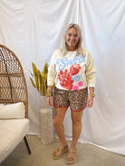 Leopard with Red Stripe Shorts-Final Sale-Shorts-olavaceous-The Silo Boutique, Women's Fashion Boutique Located in Warren and Grand Forks North Dakota