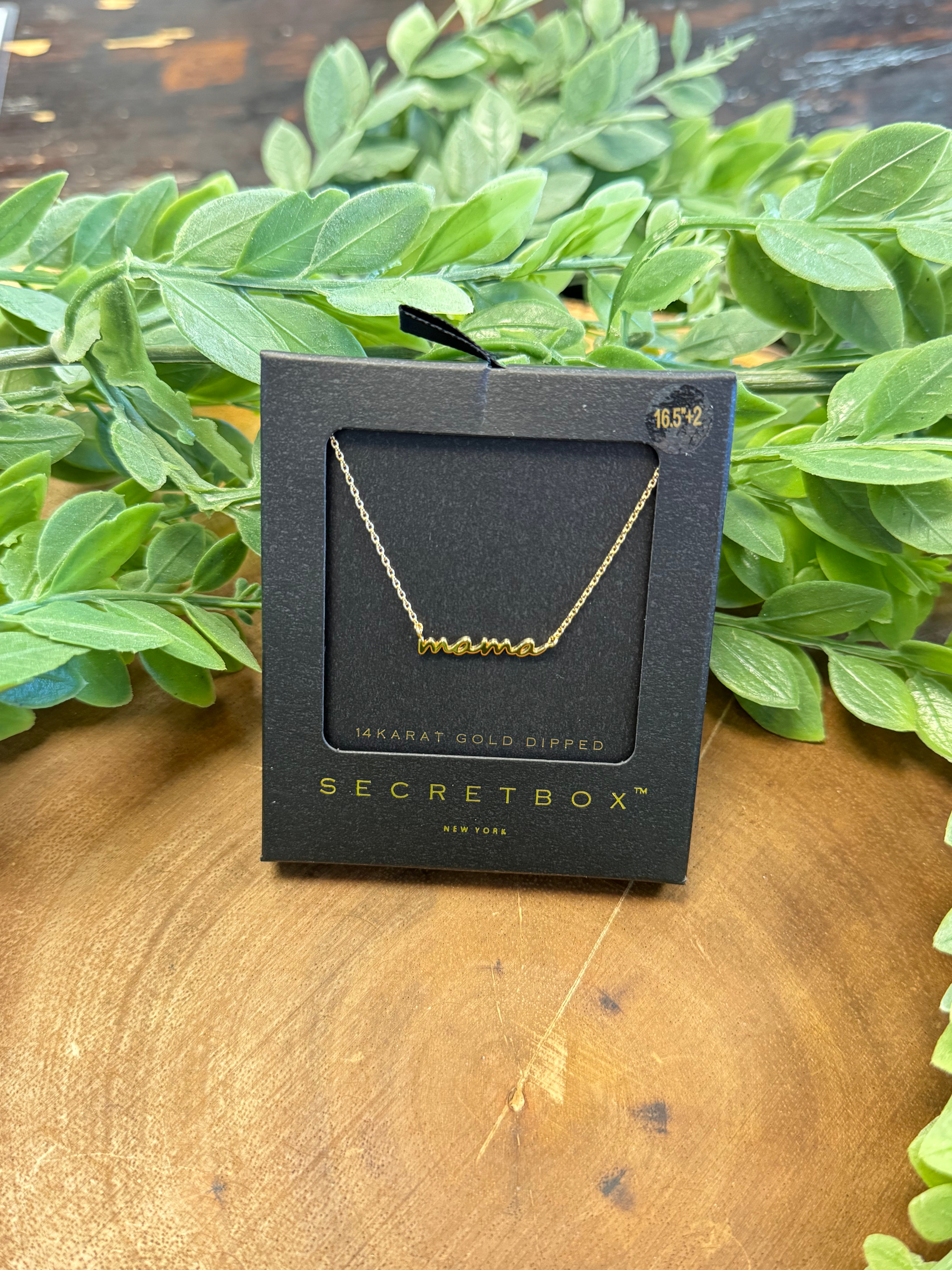 Secret Box Mama Necklace-Gold-Necklaces-fame-The Silo Boutique, Women's Fashion Boutique Located in Warren and Grand Forks North Dakota