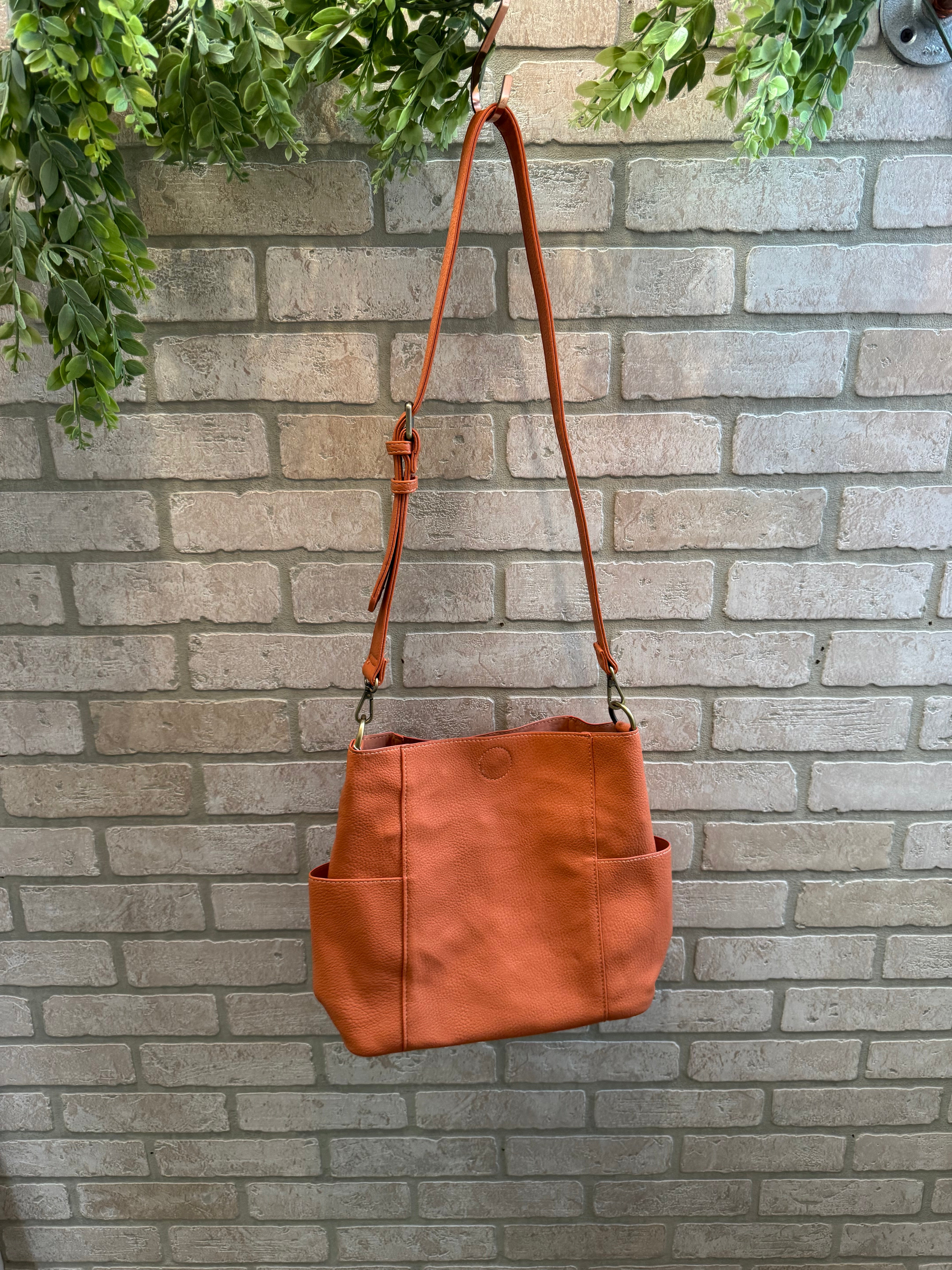 Joy Susan Kayleigh Bucket Bag-Coral-Purses-joy susan-The Silo Boutique, Women's Fashion Boutique Located in Warren and Grand Forks North Dakota