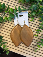 Leaf Shape Wood Earrings - Tan-Earrings-Dallas Market-The Silo Boutique, Women's Fashion Boutique Located in Warren and Grand Forks North Dakota
