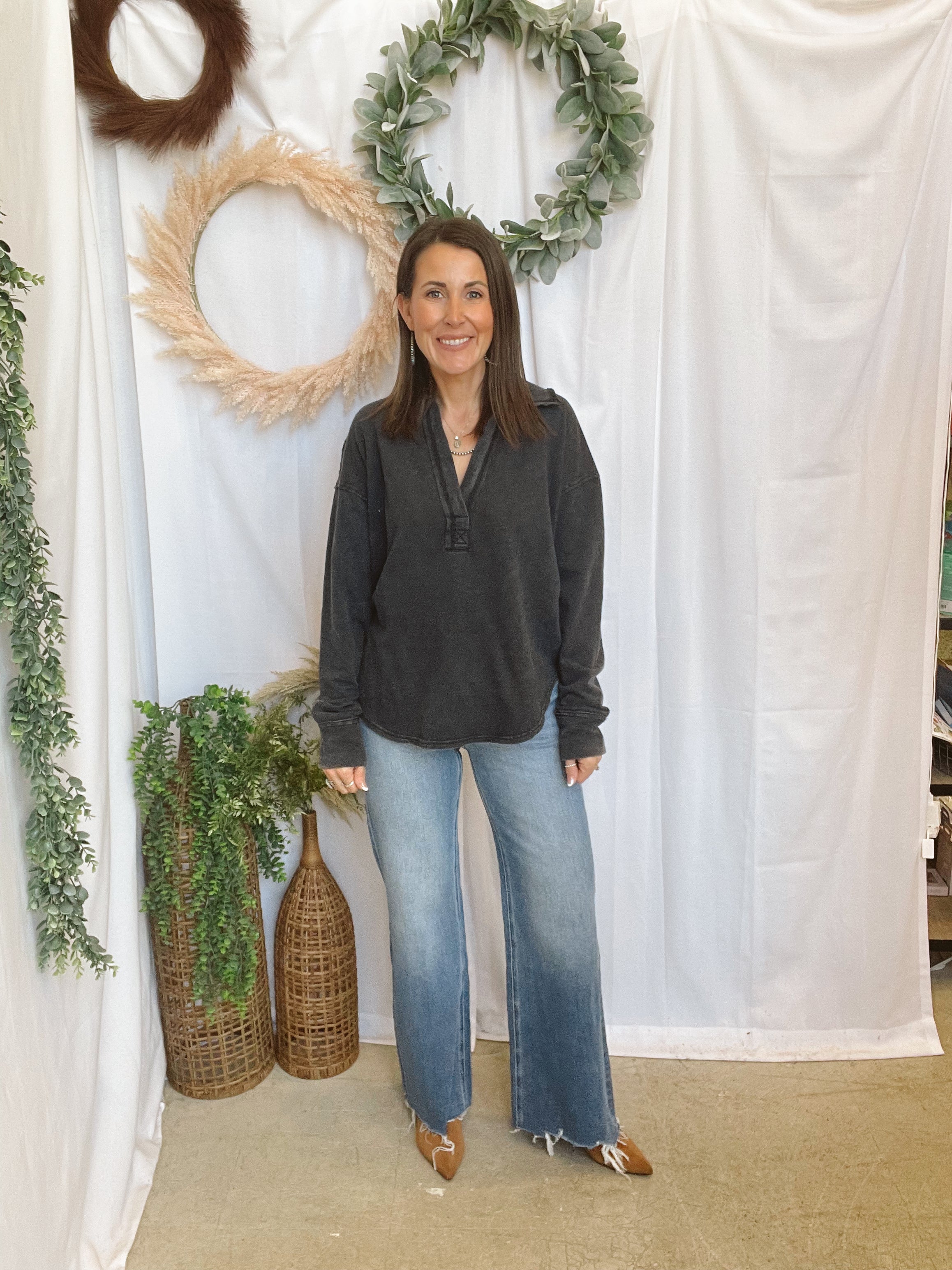 Paula Mineral Wash Long Sleeve-Long Sleeve Tops-hyfve-The Silo Boutique, Women's Fashion Boutique Located in Warren and Grand Forks North Dakota