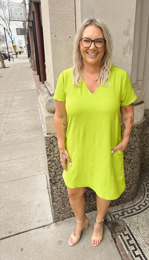 Slip Into Style Lime Dress-Dresses-mittoshop-The Silo Boutique, Women's Fashion Boutique Located in Warren and Grand Forks North Dakota