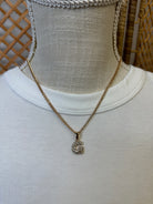 Rhinestone Initial Necklace-Necklaces-Fame-The Silo Boutique, Women's Fashion Boutique Located in Warren and Grand Forks North Dakota