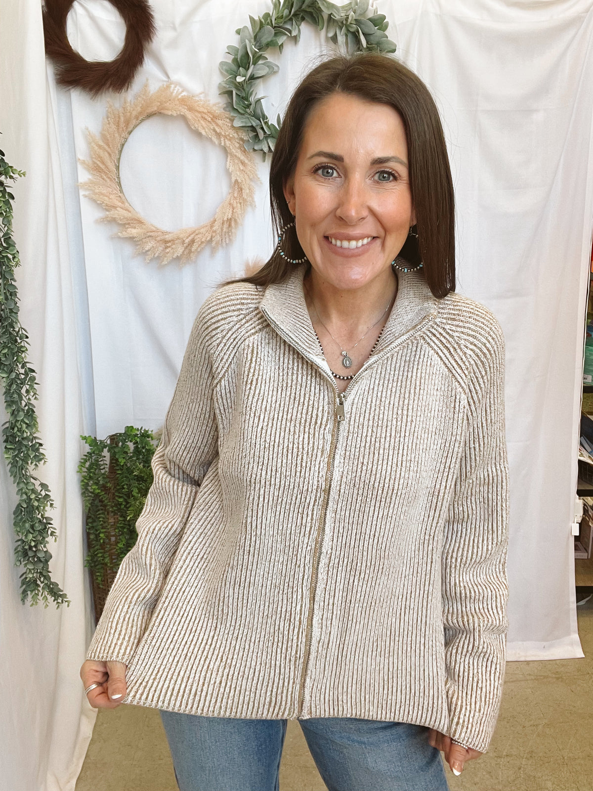 Riley Relaxed Zip Cardigan-Sweaters-lovlov-The Silo Boutique, Women's Fashion Boutique Located in Warren and Grand Forks North Dakota