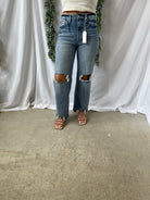 Petra Destroyed Wide Leg Jeans-Jeans-petra-The Silo Boutique, Women's Fashion Boutique Located in Warren and Grand Forks North Dakota