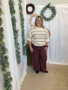 Kylie Striped Short Sleeve Sweater-Long Sleeve Tops-be cool-The Silo Boutique, Women's Fashion Boutique Located in Warren and Grand Forks North Dakota