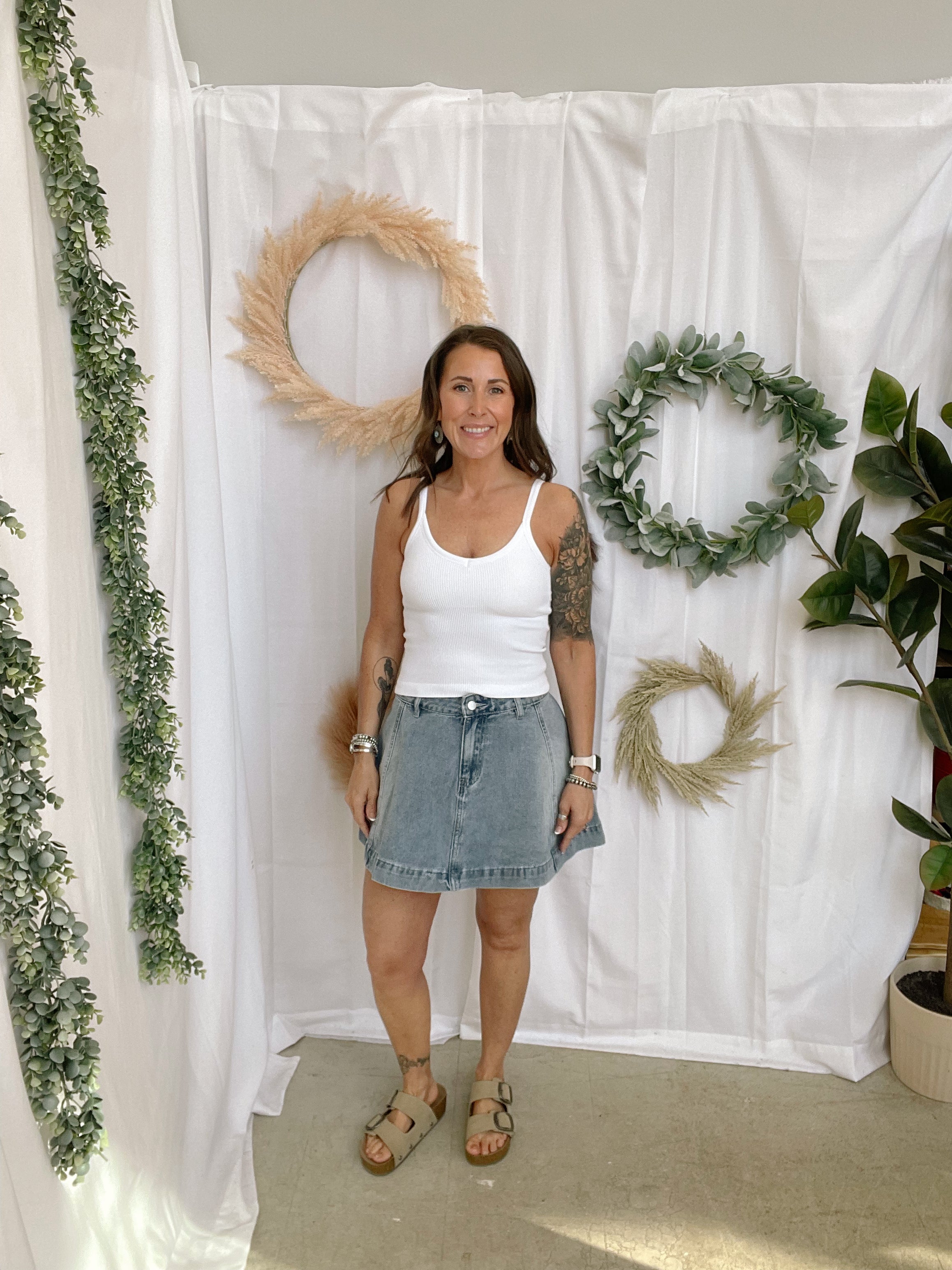 Lulu Denim Skirt-Skirts-hem and thread-The Silo Boutique, Women's Fashion Boutique Located in Warren and Grand Forks North Dakota
