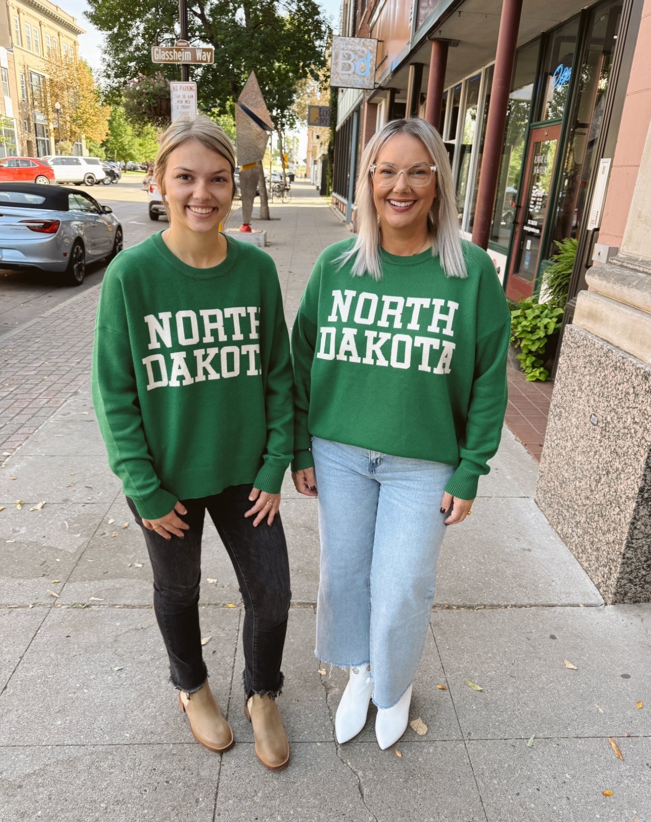 North Dakota Green Sweater-Sweaters-tea and Rose-The Silo Boutique, Women's Fashion Boutique Located in Warren and Grand Forks North Dakota