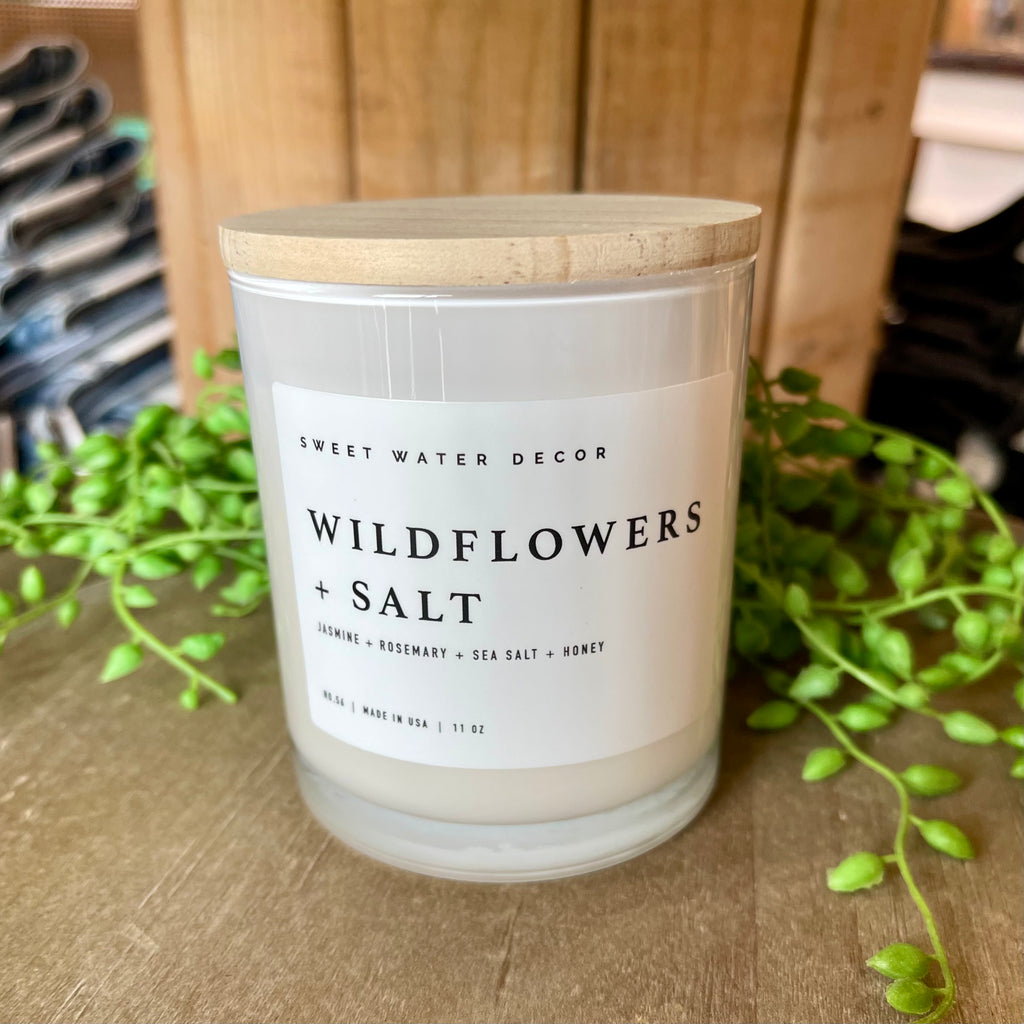 Wildflowers + Salt 11 oz Soy Candle-Candles-sweet water decor-The Silo Boutique, Women's Fashion Boutique Located in Warren and Grand Forks North Dakota