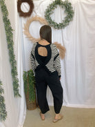 Talia Open Back Sweatshirt-Black-sweashirts-hyfve-The Silo Boutique, Women's Fashion Boutique Located in Warren and Grand Forks North Dakota