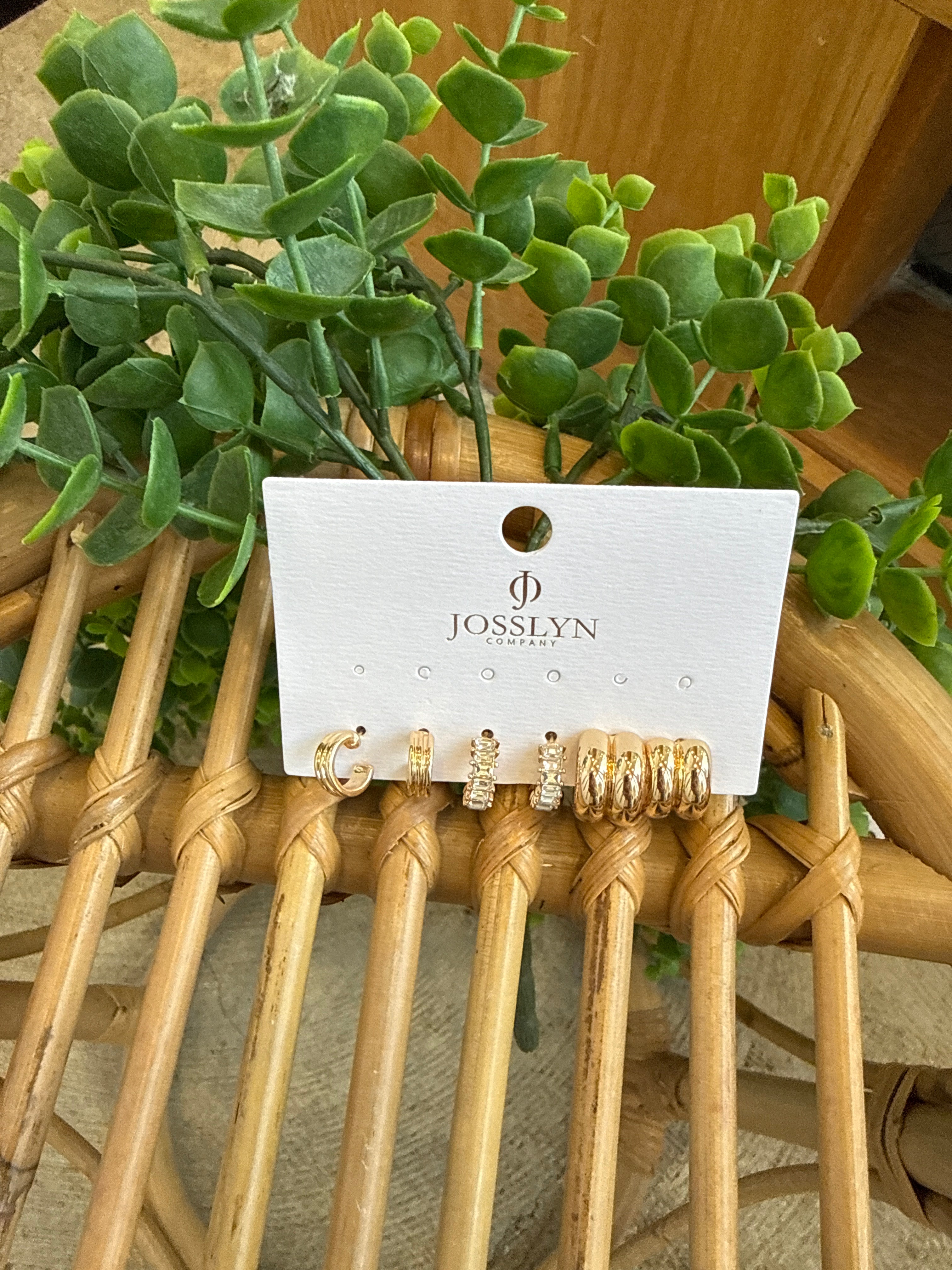 Joss Baguette Huggie Trio Earrings-Earrings-joss-The Silo Boutique, Women's Fashion Boutique Located in Warren and Grand Forks North Dakota