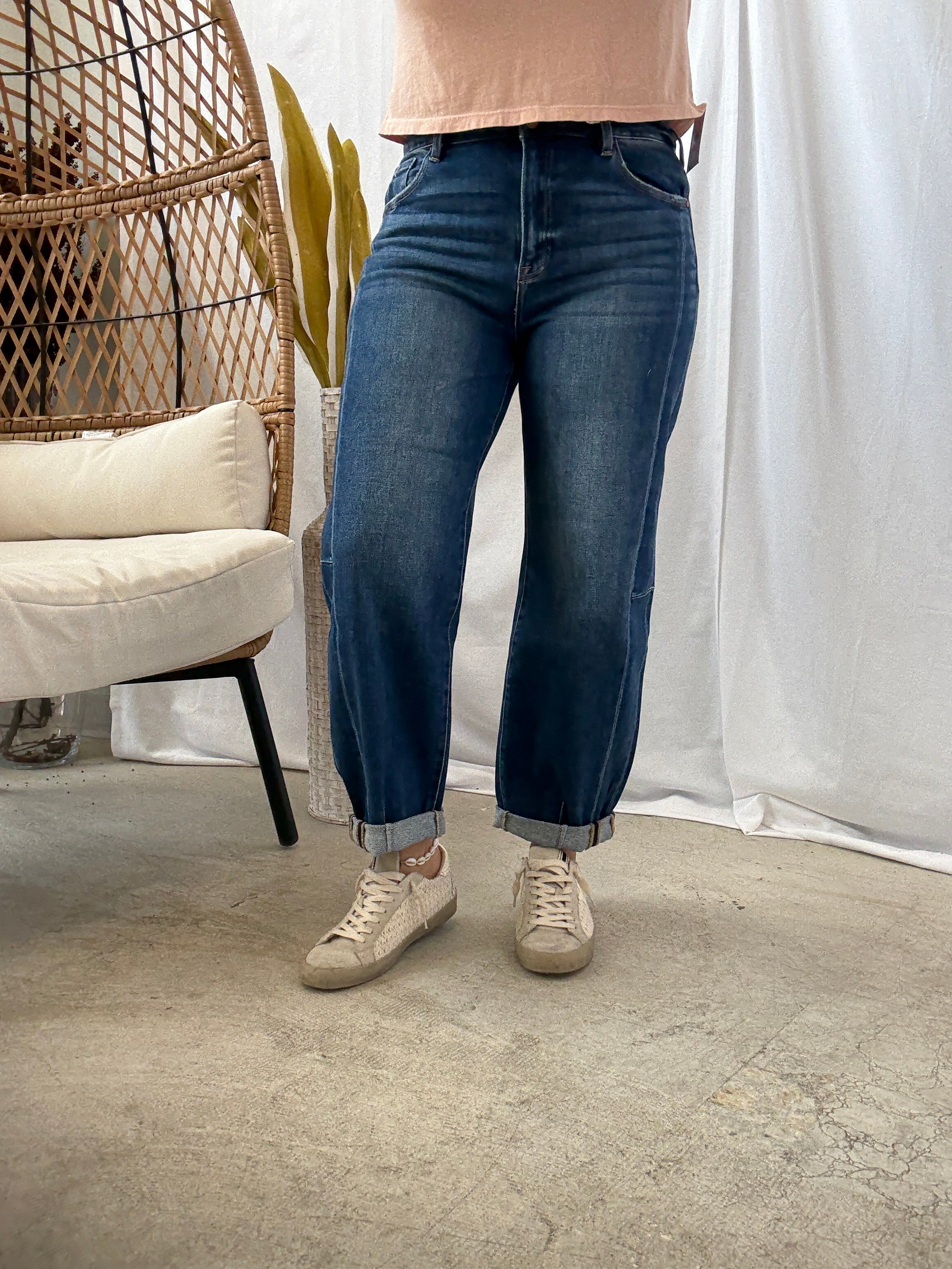 Risen Dark Barrel Jeans-Jeans-risen-The Silo Boutique, Women's Fashion Boutique Located in Warren and Grand Forks North Dakota