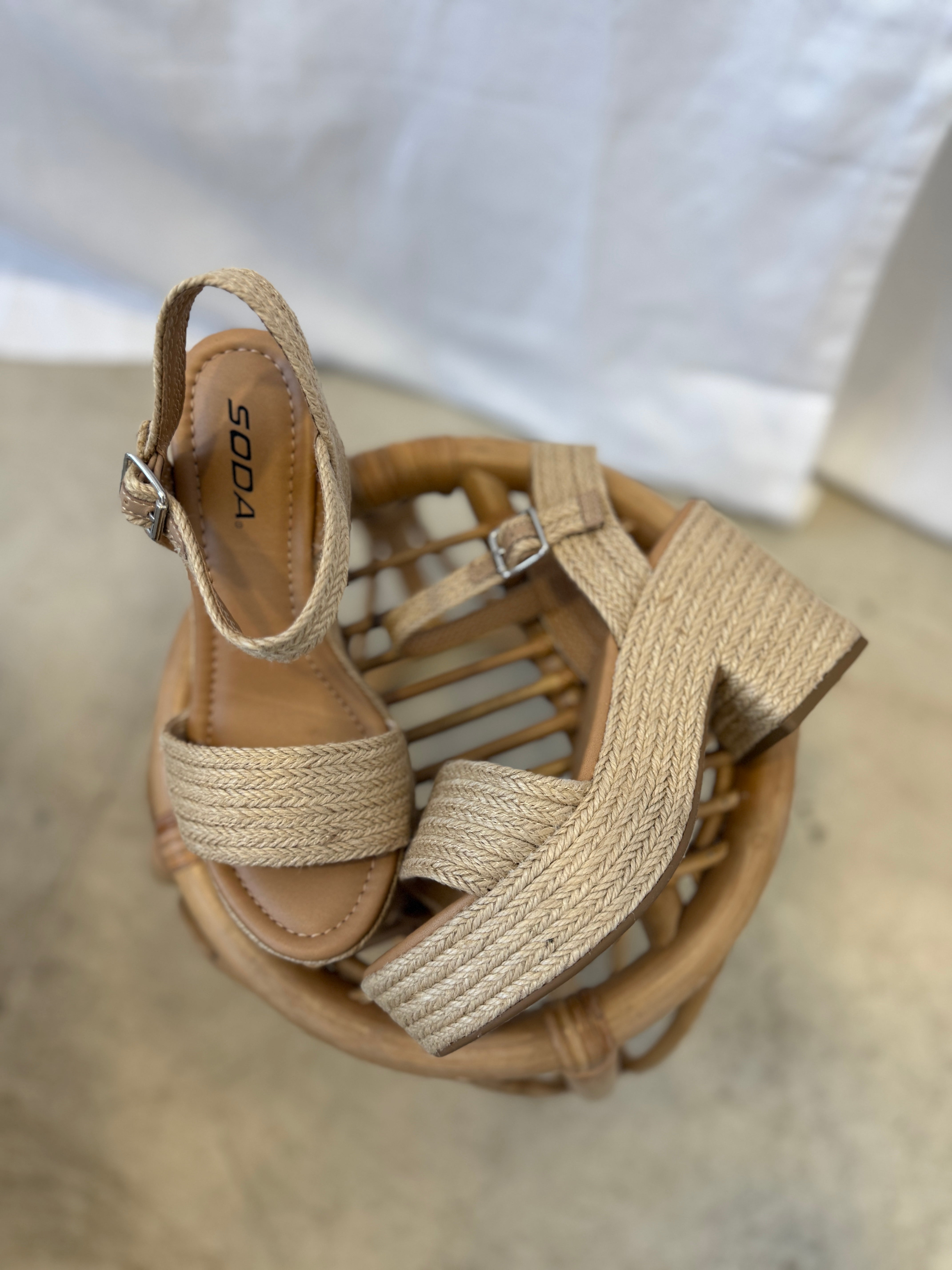 Soda Castle Jute Sandal-Sandals-soda-The Silo Boutique, Women's Fashion Boutique Located in Warren and Grand Forks North Dakota