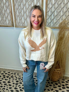 Eagle Sweater-Cream-Sweaters-sewn and see-The Silo Boutique, Women's Fashion Boutique Located in Warren and Grand Forks North Dakota