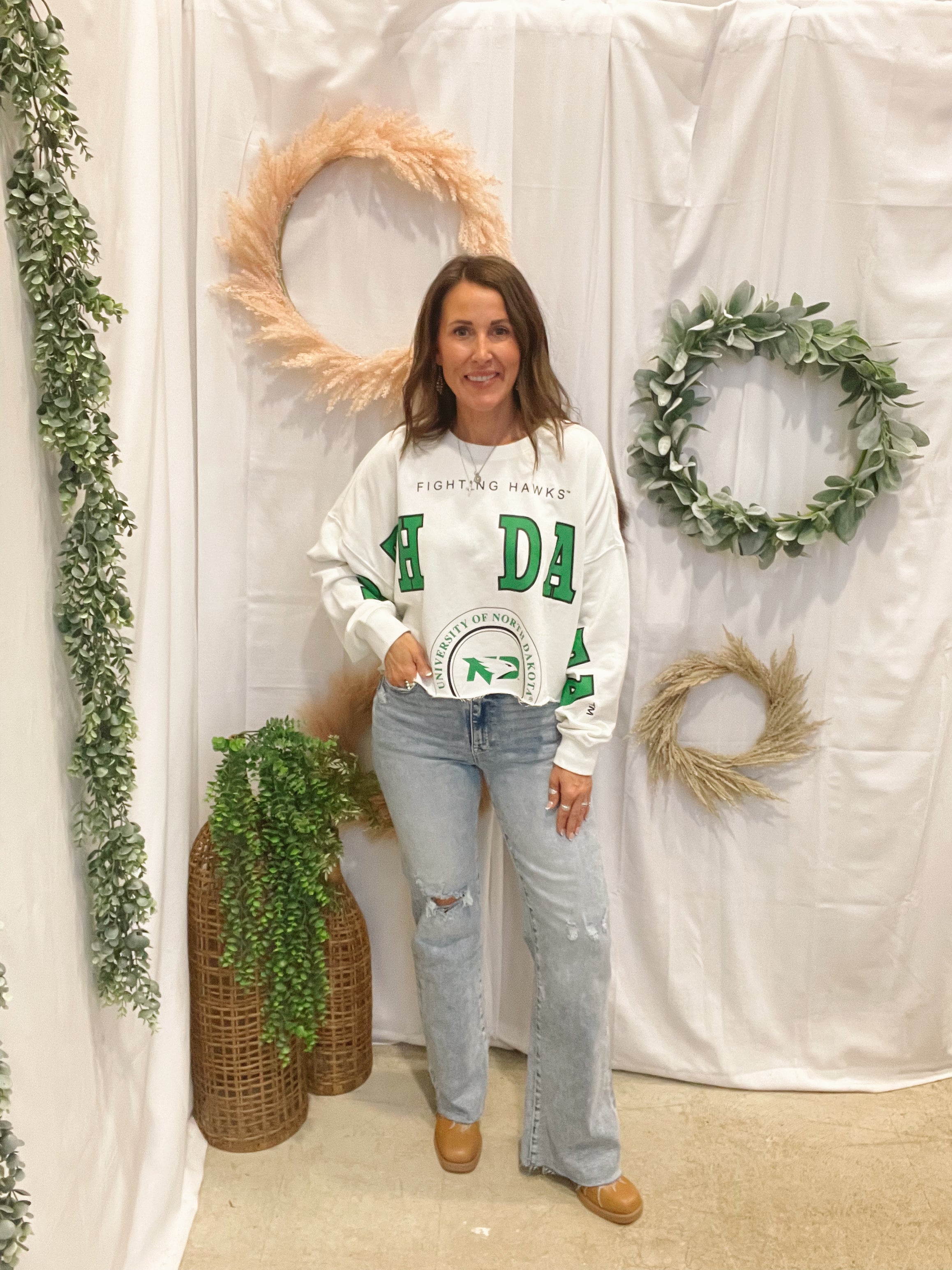 Game Day Social Crop Long Sleeve-Long Sleeve Tops-gameday social-The Silo Boutique, Women's Fashion Boutique Located in Warren and Grand Forks North Dakota