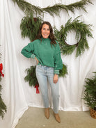 Oversized Mock Chenille Sweater-Green-Sweaters-Zenana-The Silo Boutique, Women's Fashion Boutique Located in Warren and Grand Forks North Dakota