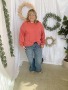 Jess Terry Pullover Sweatshirt-Red-The Silo Boutique-The Silo Boutique, Women's Fashion Boutique Located in Warren and Grand Forks North Dakota
