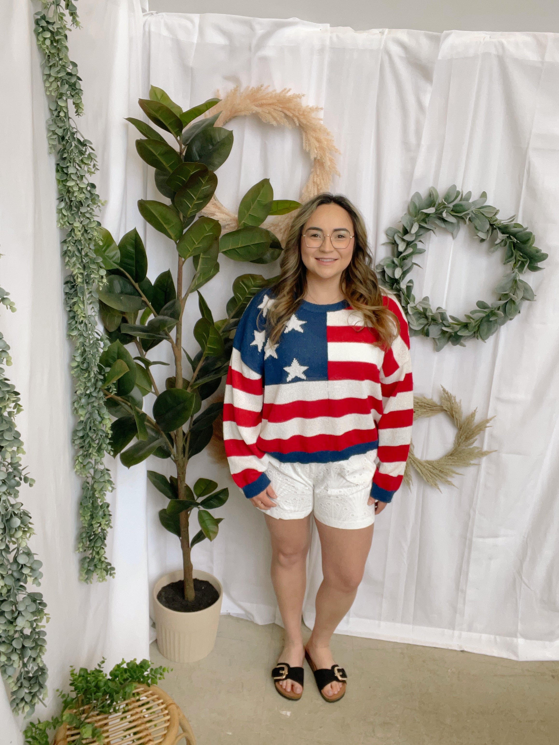 The Flag Lightweight Sweater-Sweaters-tcec-The Silo Boutique, Women's Fashion Boutique Located in Warren and Grand Forks North Dakota